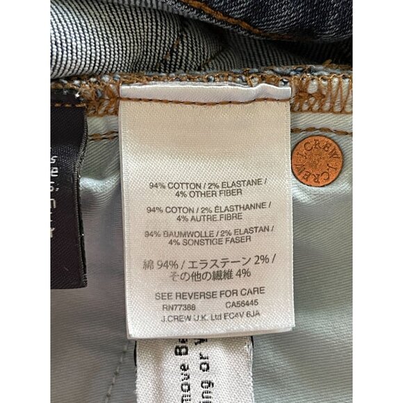 EUC J. Crew 8" Toothpick Jeans Size 29 Mid-Rise Blue Denim Womens - Picture 4 of 4